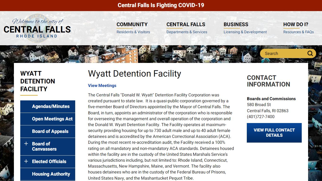 Wyatt Detention Facility | Central Falls Rhode Island